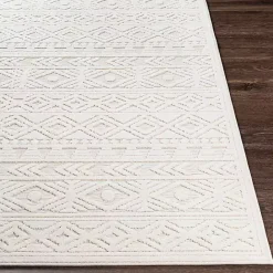 Outlet Kirklands Home Ivory Raised Diamond Stripes Area Rug, 8x10 White