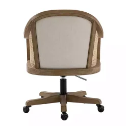 Outlet Kirklands Home Rattan Swivel Office Chair Ivory