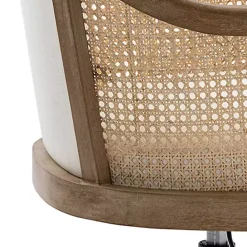 Outlet Kirklands Home Rattan Swivel Office Chair Ivory