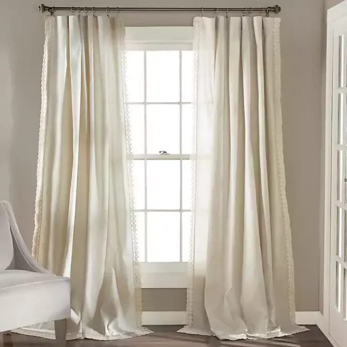 Kirklands Home Rosalie Curtain Panel Set, 95 in. Ivory