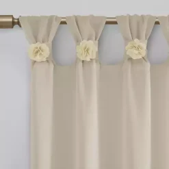 Hot Kirklands Home Rosette Tab Top Curtain Panel, 95 in. Ivory