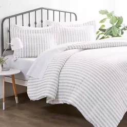 Sale Kirklands Home Rugged Stripes Puffed 3-pc. King Duvet Set Ivory