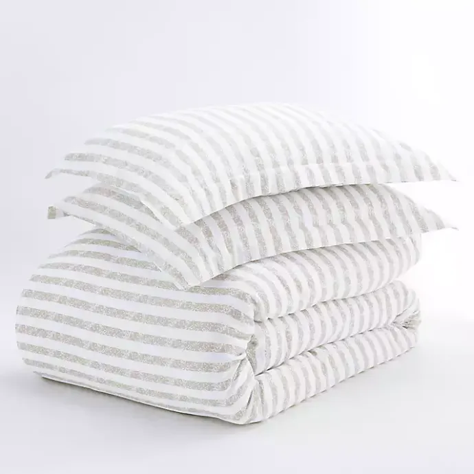 Online Kirklands Home Rugged Stripes Puffed 3-pc. Queen Duvet Set Ivory