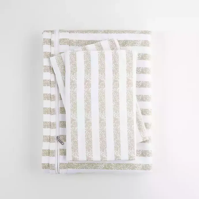 Online Kirklands Home Rugged Stripes Puffed 3-pc. Queen Duvet Set Ivory
