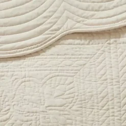 Hot Kirklands Home Scalloped Monica 3-pc. Queen Coverlet Set Ivory