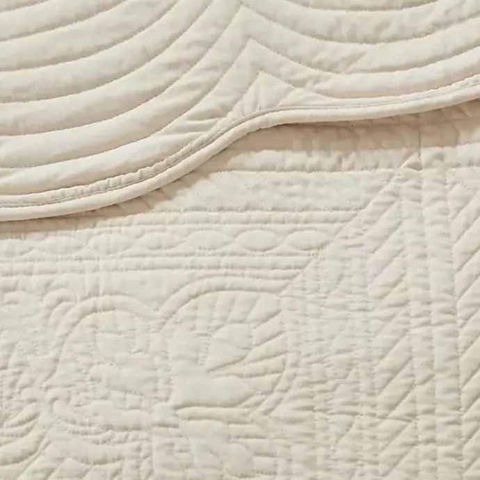 Hot Kirklands Home Scalloped Monica 3-pc. Queen Coverlet Set Ivory