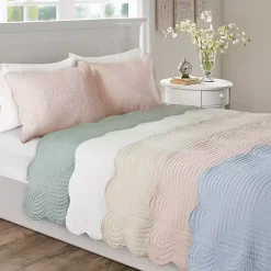Hot Kirklands Home Scalloped Monica 3-pc. King Coverlet Set Ivory