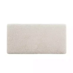 New Kirklands Home Ivory Sherpa & Walnut Rectangle Storage Ottoman