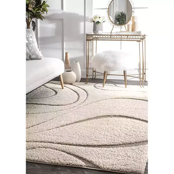 Outlet Kirklands Home Ivory Swirl Carolyn Area Rug, 5x8