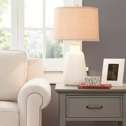 Online Kirklands Home Ivory Textured Ceramic Boho Table Lamp Brown