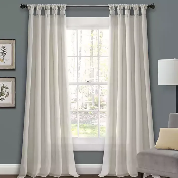 Sale Kirklands Home Top Knotted Burlap Curtain Panel Set, 95 in. Ivory