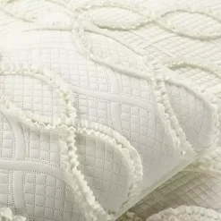 Outlet Kirklands Home Ivory Trellis Ruffles 3-pc. King Quilt Set White