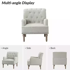 Hot Kirklands Home Tufted Britt Accent Chair Ivory