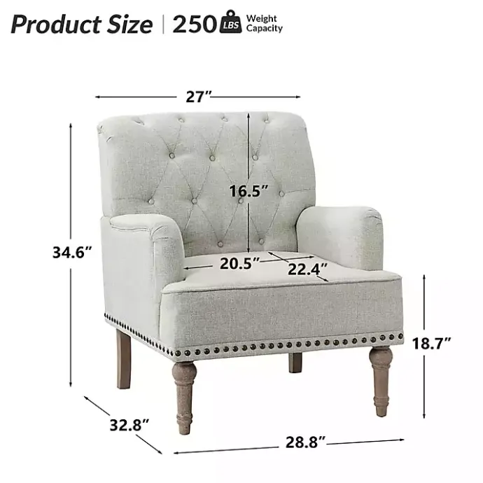 Hot Kirklands Home Tufted Britt Accent Chair Ivory