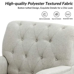 Hot Kirklands Home Tufted Britt Accent Chair Ivory