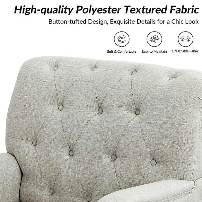 Hot Kirklands Home Tufted Britt Accent Chair Ivory