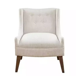 Online Kirklands Home Tufted Curved Accent Chair Ivory