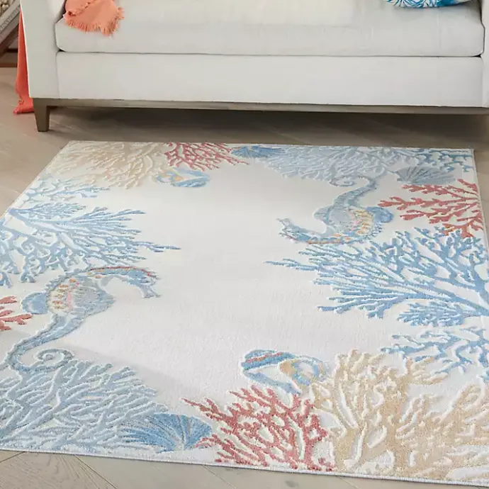 Kirklands Home Ivory Underwater Paradise Area Rug, 5x7