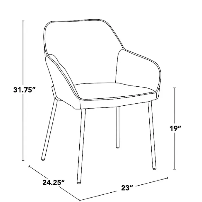 Kirklands Home Upholstered Daniella Dining Chairs, Set of 2 Ivory