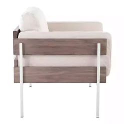 Online Kirklands Home Ivory Upholstered Wood Accent Chair Gray