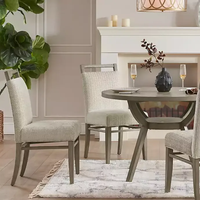 Clearance Kirklands Home Upholstered Wooden Dining Chairs, Set of 2 Ivory