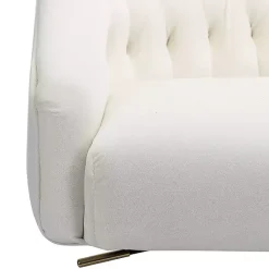Clearance Kirklands Home Velvet Tufted Golden Leg Swivel Office Chair Ivory