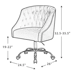 Clearance Kirklands Home Velvet Tufted Golden Leg Swivel Office Chair Ivory