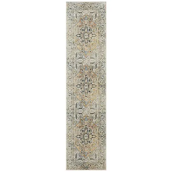 New Kirklands Home Wilcox Medallion Runner, 2x8 Ivory