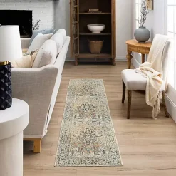 New Kirklands Home Wilcox Medallion Runner, 2x8 Ivory