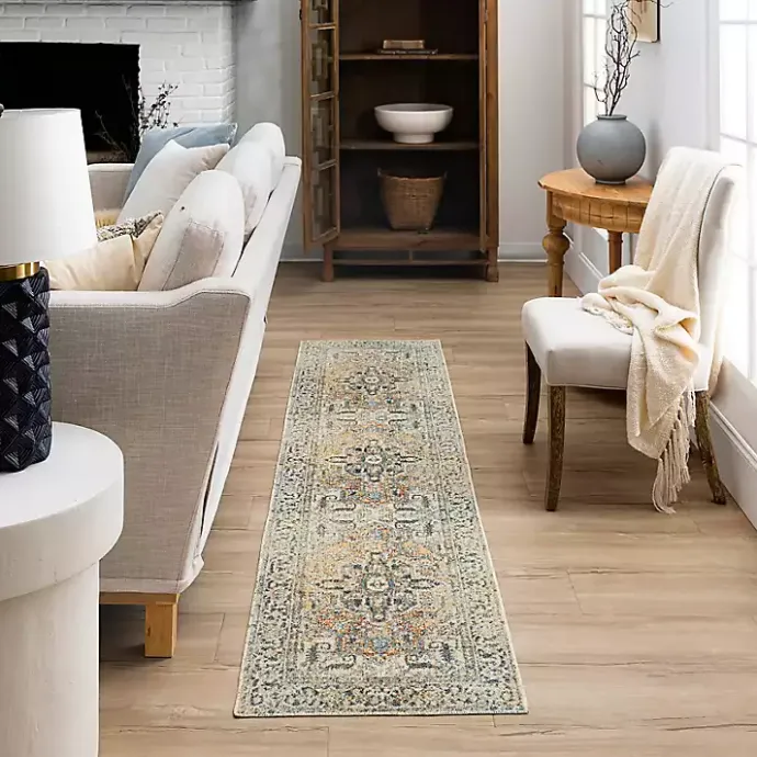 New Kirklands Home Wilcox Medallion Runner, 2x8 Ivory