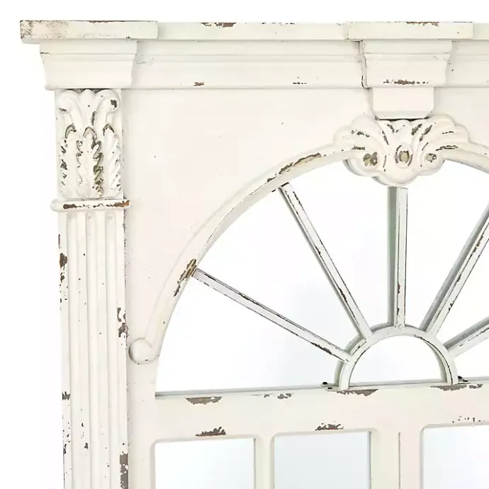 Hot Kirklands Home Ivory Window Frame Beveled Mirror