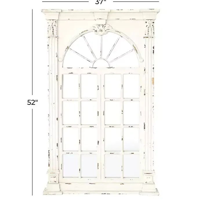 Hot Kirklands Home Ivory Window Frame Beveled Mirror