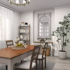 Hot Kirklands Home Ivory Window Frame Beveled Mirror