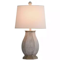 Online Kirklands Home Ivory Wirebrushed Oval Table Lamp White