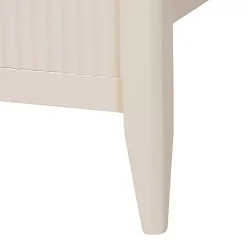 Outlet Kirklands Home Wood Fluted Headboard Primrose Queen Bed Ivory
