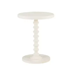 Kirklands Home Wood Spindle Side Table Ivory