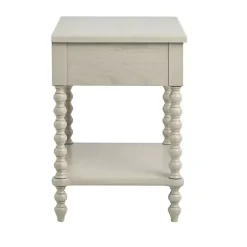 Hot Kirklands Home Wood Turned Legs Nightstand Ivory