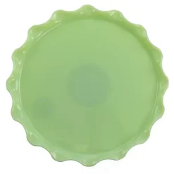 Sale Kirklands Home Jadeite Glass Martha Stewart Scalloped Cake Stand Green