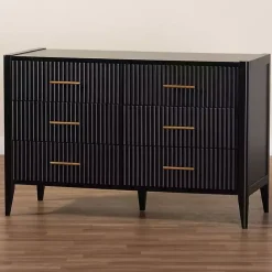 New Kirklands Home James 6-Drawer Dresser Black
