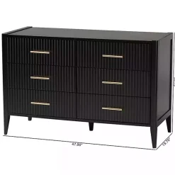 New Kirklands Home James 6-Drawer Dresser Black
