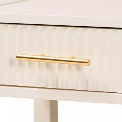 Discount Kirklands Home James Mid-Century 1-Drawer Nightstand Ivory