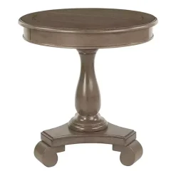 New Kirklands Home Java Traditional Round Pedestal Accent Table Brown