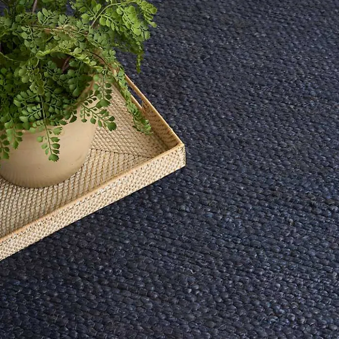 Discount Kirklands Home Jaxon Navy Natural Jute Area Rug, 4x6 Blue