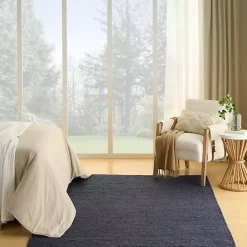 New Kirklands Home Jaxon Navy Natural Jute Area Rug, 5x7 Blue