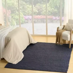Kirklands Home Jaxon Navy Natural Jute Area Rug, 8x10 Blue