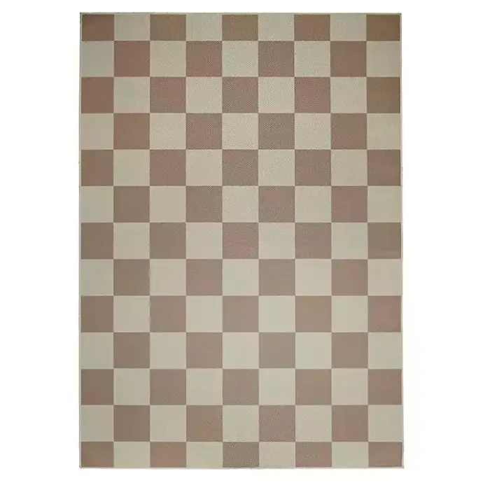 Kirklands Home Jaya Natural Checkered Washable Area Rug, 5x7