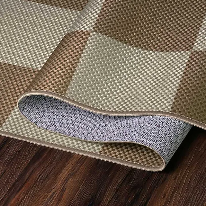 Kirklands Home Jaya Natural Checkered Washable Area Rug, 5x7