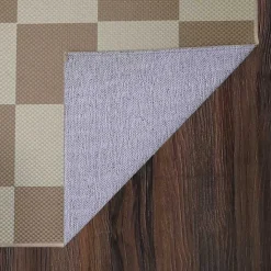 Kirklands Home Jaya Natural Checkered Washable Area Rug, 5x7