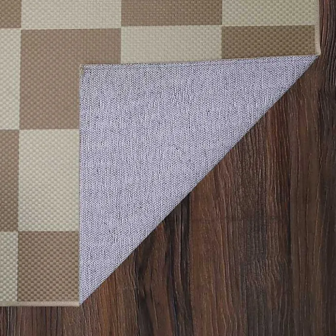 Kirklands Home Jaya Natural Checkered Washable Area Rug, 5x7