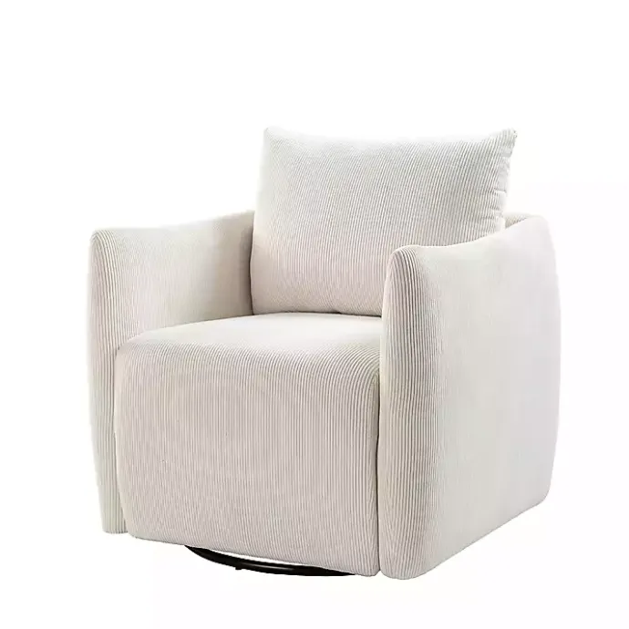New Kirklands Home Jerri Corduroy Swivel Accent Chair Ivory